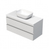 Kúpeľňová skrinka s krycou doskou SAT Cube Way 100x47,5x46 cm biela mat CUBE3D461002ZBKD