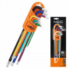KĽÚČE TORX T10-50, SADA 9 KS, FAREBNÉ