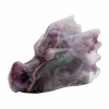 Nefertitis Ručne vyrezaná hlava draka z fluoritu multicolor NF46787 - cca 3 x 5,3 cm