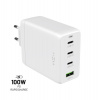 Adapter FIXED GaN s výstupom 3xUSB-C a USB podpora PD 3.0 100 W biely