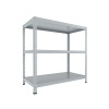 Skrutkovaný regál do špajze Biedrax 45 x 100 x 150 cm, svetlošedý, 3 police, nosnosť 150 kg na policu