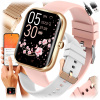 NejtStyle SMARTWATCH PRE ŽENY POLISH MENU (QS-40) inteligentné hodinky zlaté + USB KÁBEL NABÍJAČKA SMARTWATCH (CHYTRÉ HODINKY DÁMSKE ZLATÉ HODINKY VOLANIA ŠPORT PULS POĽSKÉ MENU + 3 STRAPKY)