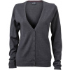 DAIBER JN 660 / Dámsky kardigán s výstrihom do V - anthracite melange L