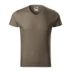 MALFINI Tričko Slim Fit V-neck 146, krátký rukáv, pánské MAL-1462915 L Army zelená