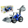 Traktor s lyžicou a bagrom modro-šedý 65 cm