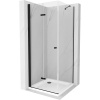 Mexen Lima sprchový kút skladací 80 x 80 cm, priehľadné sklo, profil čierny + Flat sprchová vanička, biela - 856-080-080-70-00-4010B