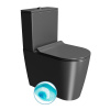 GSI KUBE X WC kombi, Swirlflush, spodný/zadý odpad, čierna dual-mat