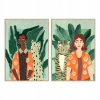 Obrázok DKD Domáca dekorácia džungle (2 ks) (83 x 4,5 x 1 (DKD Domáca dekorácia Picture Tropical Jungle 83 x 4)