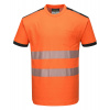 PORTWEST HI-VIS PW3 T181 / Funkčné reflexné tričko - HV oranžová/čierna 4XL