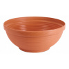 Kvetináč Prosperplast 65 cm x 65 x 24 cm priemer 65 cm plastové odtiene hnedej a béžovej (Nízky veľký kvetináč 65 cm plastový tehlový kvetináč okrúhla miska)