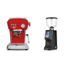 Ascaso Dream PID, Love Red + Eureka Atom Specialty 65, black