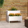 vidaXL Kvetináč biely 84,5x84x75 cm borovicový masív 822258