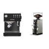 Ascaso Steel UNO, Black + Eureka Mignon Libra, CR chrome