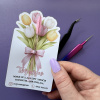 Kartička na kefku pre klientky – tulipány (personalizovaná) Povrchová úprava: Lesklá