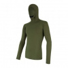 SENSOR MERINO DF pánské triko dl.rukáv s kapucí safari green XXL; Zelená triko