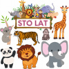 SADA POPLATKOV NA TORTU ZVIERATÁ ZOO SAFARI PANDA + DARČEK TEXT