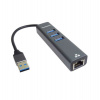 PremiumCord adaptér USB3.0 - LAN RJ45 ETHERNET 10/100/1000 MBIT + 3x USB3.0 port (kuethernet7)