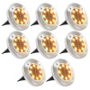 Zapustené solárne svetlá do zeme 8 ks, LED svetlá, teplé biele-ForU-44417