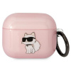 Puzdro Karl Lagerfeld pre AirPods 3 Ikonik Choupette, rose