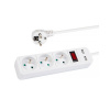 Predlžovací kábel 1,5m/3z+V+2xUSB PK153V+USB (3x1,5mm)