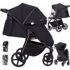 Bravo 2023 CRL-5515 Jet Black detský kočík + 2 ďalšie produkty (CARRELLO Bravo Plus 2024 Kočík Veľké kolesá CRL-5515 Jet Black + otvorený kryt)