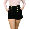 Zamatové dámske šortky so zlatými gombíkmi Julieta Veľkosť: M