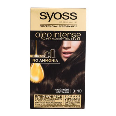 Syoss Oleo Intense Permanent Oil Color permanentná olejová farba na vlasy bez amoniaku 50 ml odtieň 3-10 deep brown pre ženy