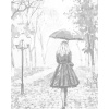 ZUTY Bodkovanie - ŽENA S DÁŽDNIKOM V PARKU Rámovanie: vypnuté plátno na rám, Rozmer: 40x50 cm
