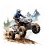 CUKROVÁ TLAČ jedlý obrázok na tortu Cukrová hmota Quad motor les stromy jazda