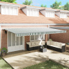 zahrada-XL Zeleno-biela manuálna vysúvacia markíza 600x300 cm, vidaXL Tkanina na výmenu markízy pre rám 6x3 m zeleno-biely 3331697