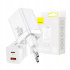 Baseus Super Si Pro rýchla nabíjačka USB / USB Typ C 30W Quick Charge biela