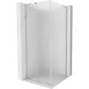 Mexen Velar L, sprchový kút s posuvnými dverami 90 x 90 cm, 8mm sklo námraza, brúsená oceľ, 871-090-090-33-97
