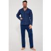 Cornette Pánské propínací pyžamo 114/84 - bavlna Modrá L