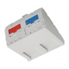 Modul Solarix modulárný pro 2 keystony 45x45 mm, uhlový, biely SXF-M-2-45-WH-U