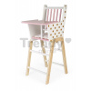 Drevená jedálenská stolička pre bábiku Candy Chic High Chair Janod s vankúšikom pre 42 cm bábiku J05888