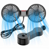 DVOJITÝ OTOČNÝ VENTILÁTOR DO AUTA PRE AUTO 360° USB ČIERNY