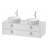 DURAVIT White Tulip závesná skrinka pod dve umývadlá na dosku, 2 zásuvky, 1300 x 550 x 408 mm, biela vysoký lesk, WT4993B8585