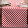 Vianočný obrus, bielo-červený pruhovaný, INES 13