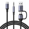 Ugreen CM772 Zvuková karta USB-C na 3,5 mm + USB-C/A 60W 48KHz Hi-Fi QC3.0
