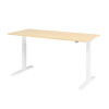 Výškovo nastaviteľný písací stôl, elektrický, s tlačidlom, C-noha, 1800 x 800 mm, javor/biela