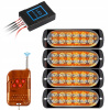 4x LED BLESKOVÁ ORANŽOVÁ VÝSTRAŽNÁ LAMPA PILOT STROBOSKOP PROGRAMY