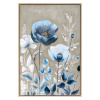 Ručne maľovaný obraz na plátne s rámom 1 - modré kvety 60 x 90 cm