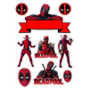 CUKROWY TLAČ Jedlý obrázok na tortu DEADPOOL SPIDERMAN + TEXT #23