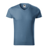 MALFINI Tričko Slim Fit V-neck 146, krátký rukáv, pánské MAL-1466013 S Denim
