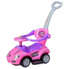ECOTOYS Odrážedlo se zvuky a vodící tyčí Auto růžové
