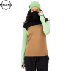 Tričko Mons Royale Wms Yotei Merino High Neck Ls matcha/toffee/black S 25/26 - Odosielame do 24 hodín