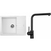 Set Sinks G11128 (dřez Perfecto 650 Milk 28 + baterie Elka Černá matná)