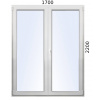 Balkónové dvere dvojkrídlové 1700x2200 O+OS bez stlpíka ALUPLAST 4000