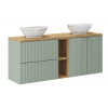 Comad SET-LRG B OAK 140CM UN PATI WH LR Nábytková zostava 140 cm s doskou a 2 umývadlami