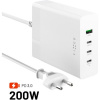 FIXED Charging Station GaN nabíjacia stanica (3x USB-C) s Power Delivery 3.0, 200W, biela FIXCG200-3C1A-WH